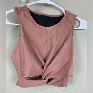 Onzie front twist ribbed crop top Mauve S/M